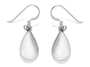 silver Teardrop Wire Drop Earrings 060569