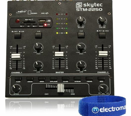 Skytec 4-Channel Portable Easy As 1, 2, 3 MP3 USB Mini DJ Deck Mixer Disco Party