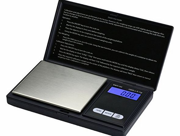 Smart Weigh SWS1KG Elite Pocket Sized Digital Scale - Black