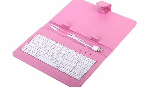 SODIAL(R) SODIAL (R) Case Cover Protector has USB Interface Keyboard for 7 inch Tablet PC MID (Pink)