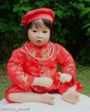 Steggel 24 inch porcelain oriental doll Shen Chinese Doll Silk