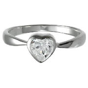 Sterling Silver Clear Cubic Zironia Heart