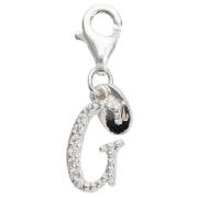 Sterling Silver Cubic Ziconia G Initial Charm