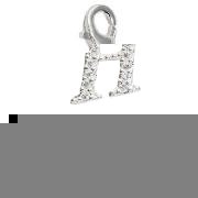 Sterling Silver Cubic Ziconia H Initial Charm