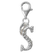 Sterling Silver Cubic Ziconia S Initial Charm