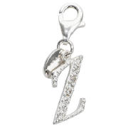 Sterling Silver Cubic Ziconia Z Initial Charm