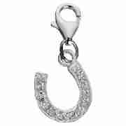 Sterling Silver Cubic Zirconia Horseshoe Charm