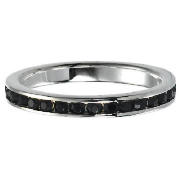 Sterling Silver Full Black Crystal Stacking