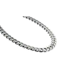 Sterling Silver Gents Solid Diamond Cut Curb Chain