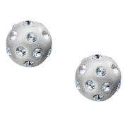 Sterling Silver Lunar Crystal Ball Studs