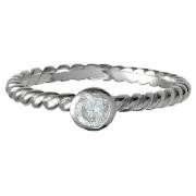 Sterling Silver Textured Stone Stacking Ring,