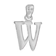 Sterling Silver W Initial Pendant