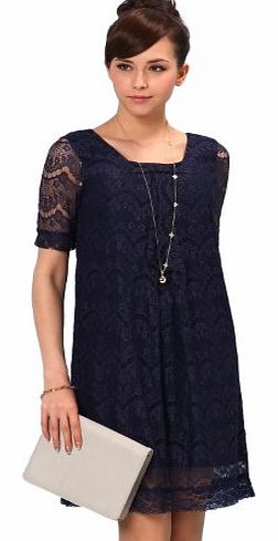 Sweet Mommy Maternity and Nursing Lacy Formal Dress SO4003 (S(UK 8-10), Navy)