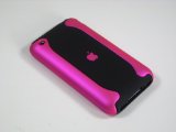the-appleman Black and HOT PINK 2-piece hard case and vinyl screen protector for the Apple iPhone 3G