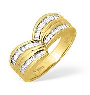 The Diamond Store.co.uk 18KY Baguette Diamond Channel Set Design Ring 0.60ct