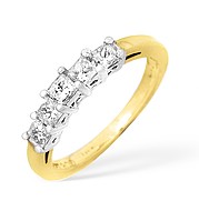 The Diamond Store.co.uk 18KY Five Stone Princess Cut Diamond Ring 0.50ct