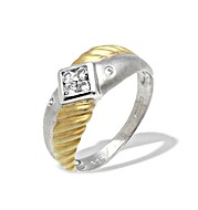The Diamond Store.co.uk 9K Two Tone Diamond Design Ring