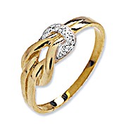 The Diamond Store.co.uk 9K YG Diamond Knot Ring