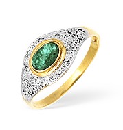The Diamond Store.co.uk 9KY Diamond and Emerald Pave Ring 0.05ct