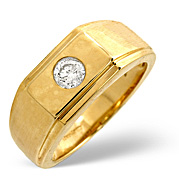 The Diamond Store.co.uk Mens Ring 0.20CT Diamond 9K Yellow Gold