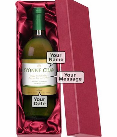 The Gift Experience Personalised French White Wine - Printed with any name or message Boxed