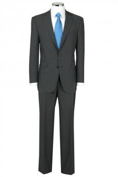 The Label Grey Herringbone Single Breasted Suit Jacket