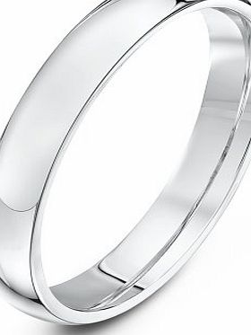 Theia Platinum Super Heavy Court - Highly Polished 3mm Wedding Ring for Men or Women - Size K