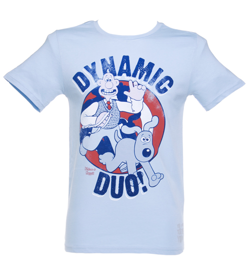 Too Late To Dye Young Mens Wallace and Gromit Dynamic Duo T-Shirt