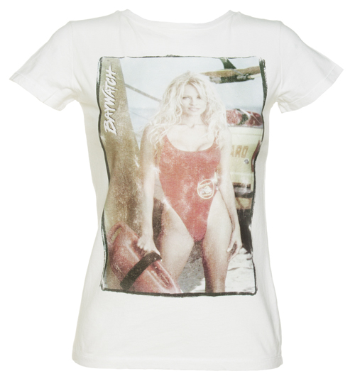 TruffleShuffle Ladies Baywatch Pamela Anderson Longline T-Shirt