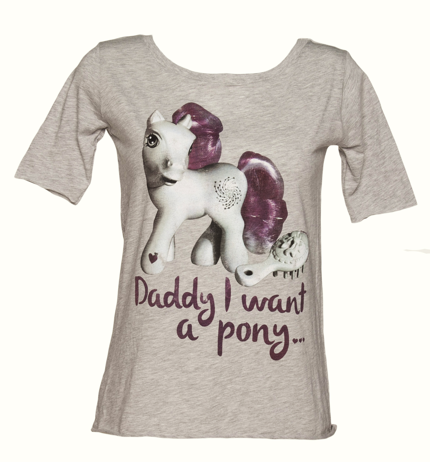 Ladies Daddy I Want A Pony Scoop Neck T-Shirt