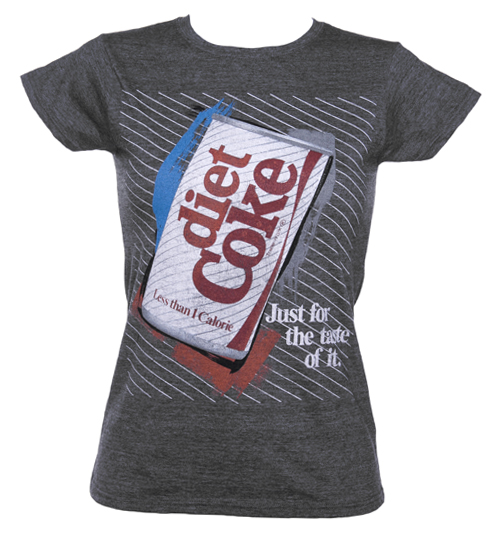 TruffleShuffle Ladies Diet Coke Retro Stripes T-Shirt