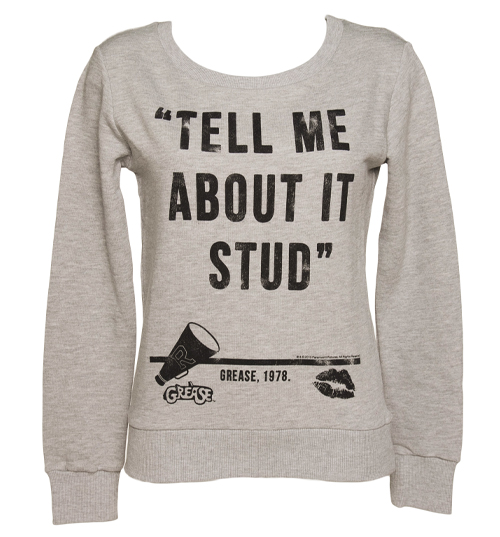 TruffleShuffle Ladies Grease Tell Me About It Stud Quote Sweater