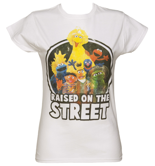 TruffleShuffle Ladies Sesame Street Raised On The Street T-Shirt