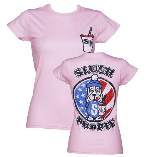 TruffleShuffle Ladies Slush Puppie US Flag Varsity T-Shirt