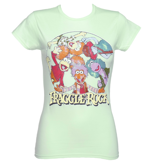 TruffleShuffle Ladies Turquoise Fraggle Rock Characters T-Shirt