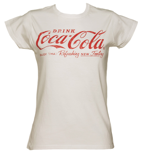 TruffleShuffle Ladies White Coca-Cola Logo T-Shirt