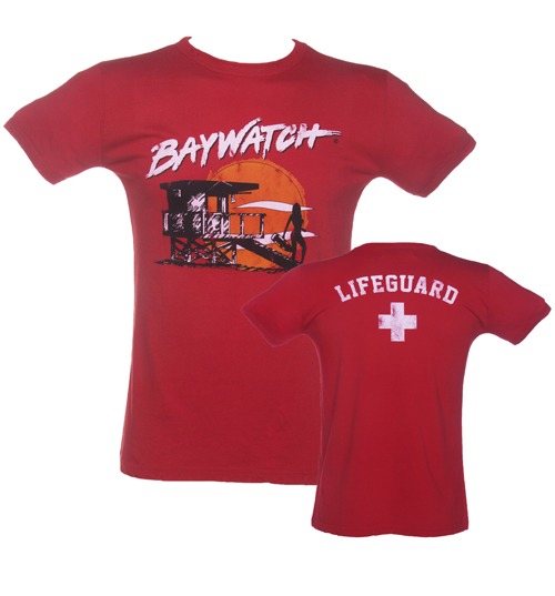 TruffleShuffle Mens Baywatch Lifeguard Vintage T-Shirt