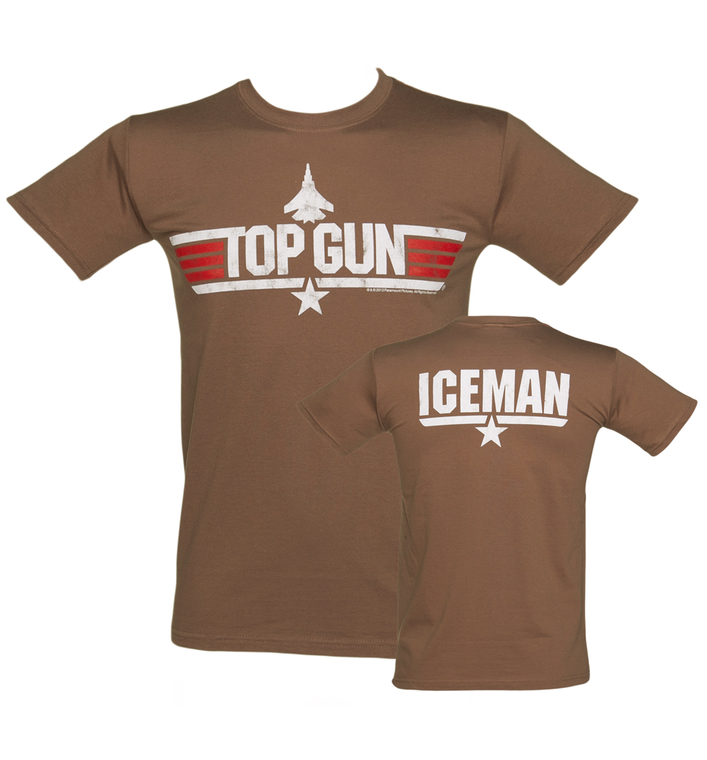 TruffleShuffle Mens Brown Top Gun Iceman T-Shirt