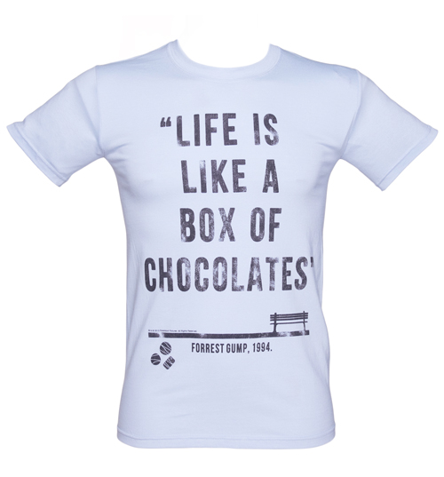 TruffleShuffle Mens Forrest Gump Box Of Chocolates Quote T-Shirt