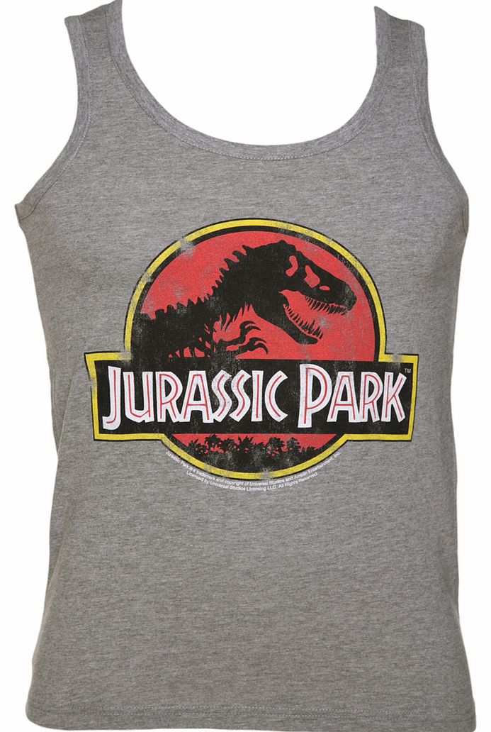 TruffleShuffle Mens Grey Marl Jurassic Park Vest