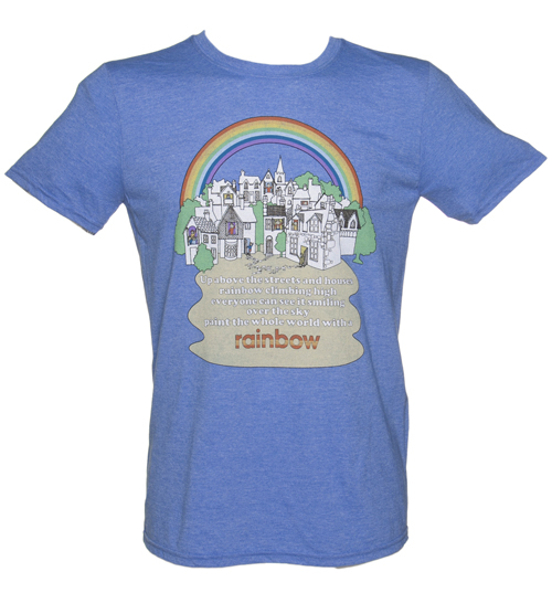 TruffleShuffle Mens Heather Blue Rainbow Theme Tune T-Shirt