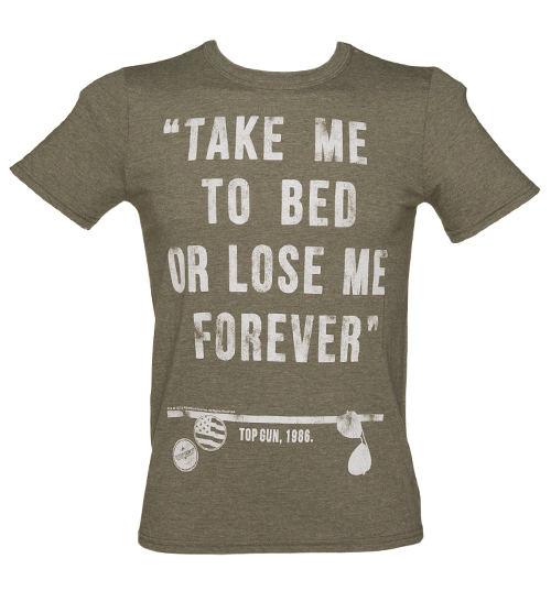 TruffleShuffle Mens Top Gun Take Me To Bed Quote T-Shirt