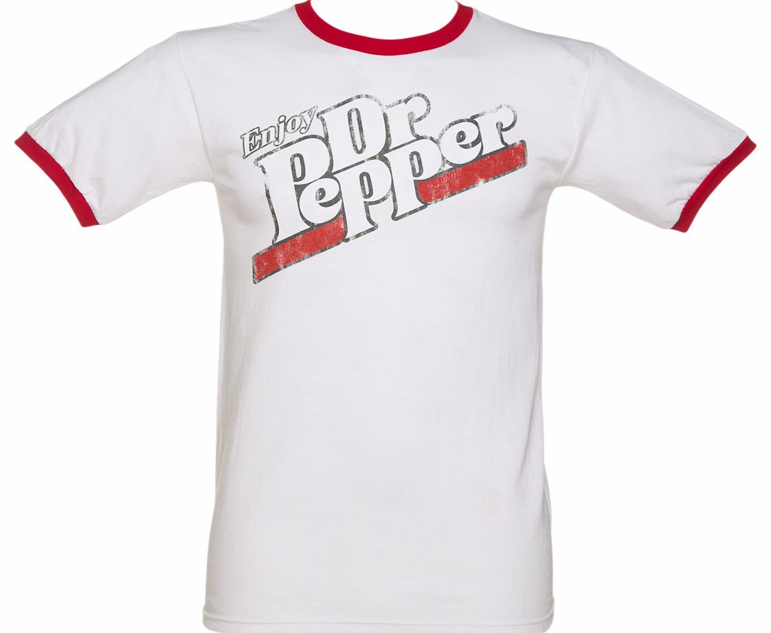 TruffleShuffle Mens Vintage Dr Pepper Logo Ringer T-Shirt