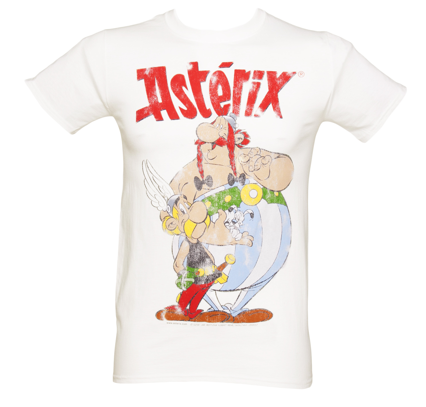 TruffleShuffle Mens White Asterix and Obelix Vintage T-Shirt