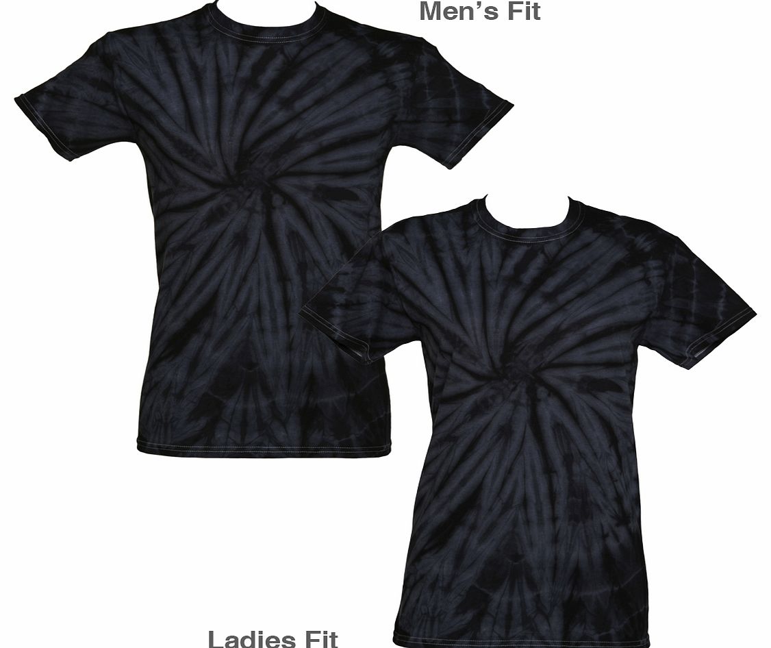 TruffleShuffle Unisex Black Swirl Tie Dye T-Shirt