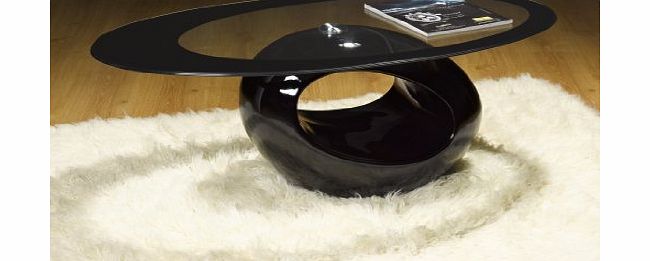UKCOFFEETABLES Designer Oval Coffee Table (BLACK)