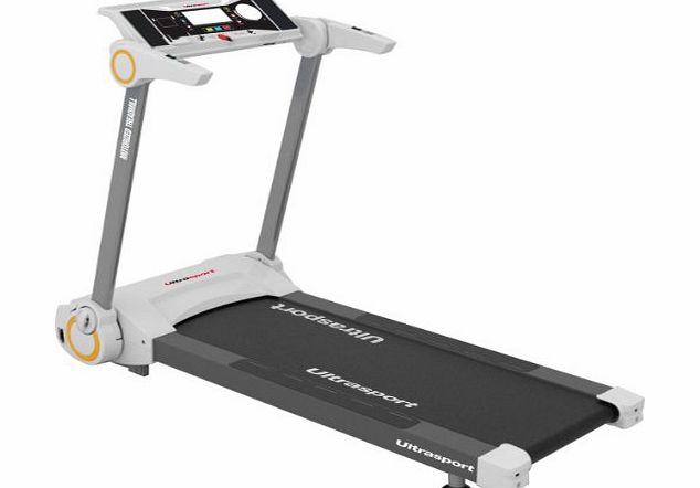 Ultrasport Motorised Foldable Treadmill with Pulse Sensors - White