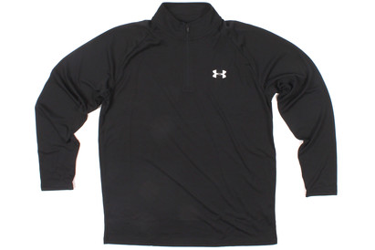 Under Armour Heat Gear Tech 1/4 Zip L/S T-Shirt Black/White