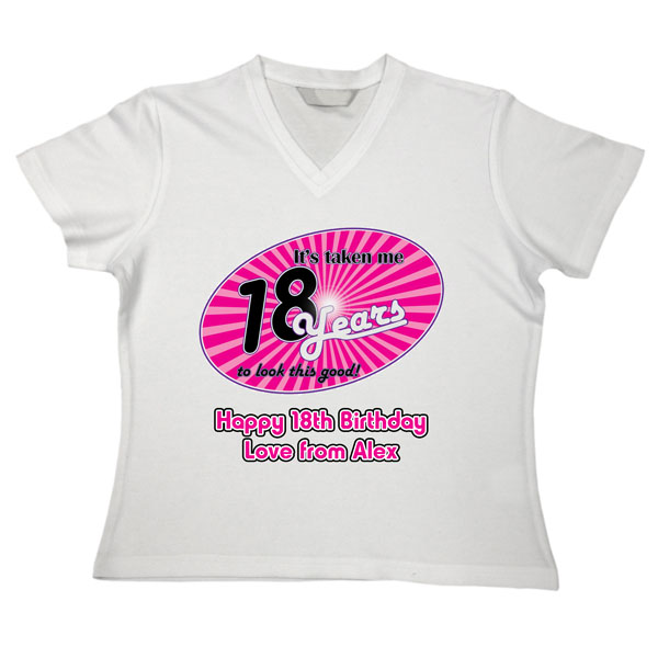 Unbranded 18 Years Personalised Birthday T-shirt