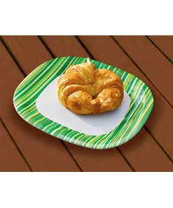 4 Pack Green Striped Side Plates